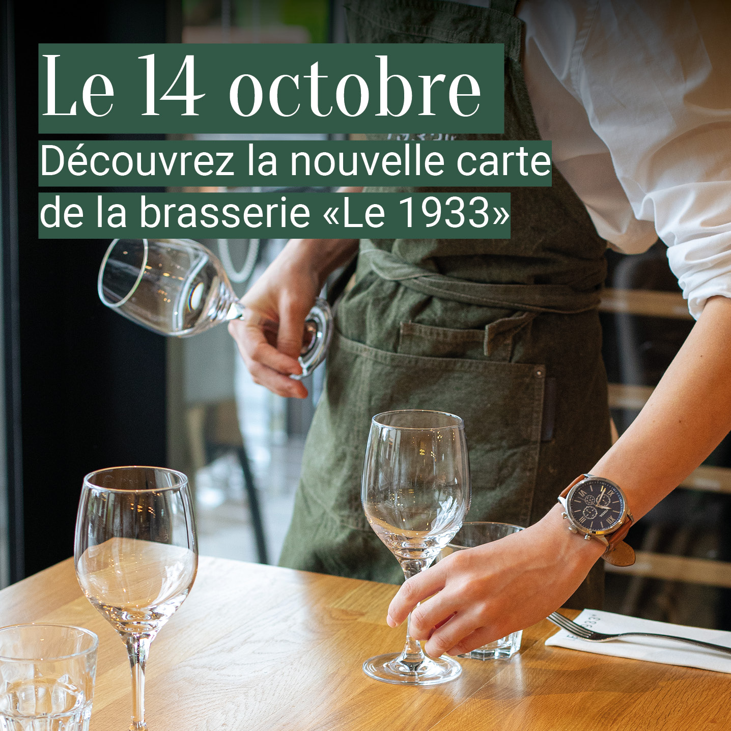 On October 14, discover the new menu of the brasserie "Le 1933" at La Charpinière
