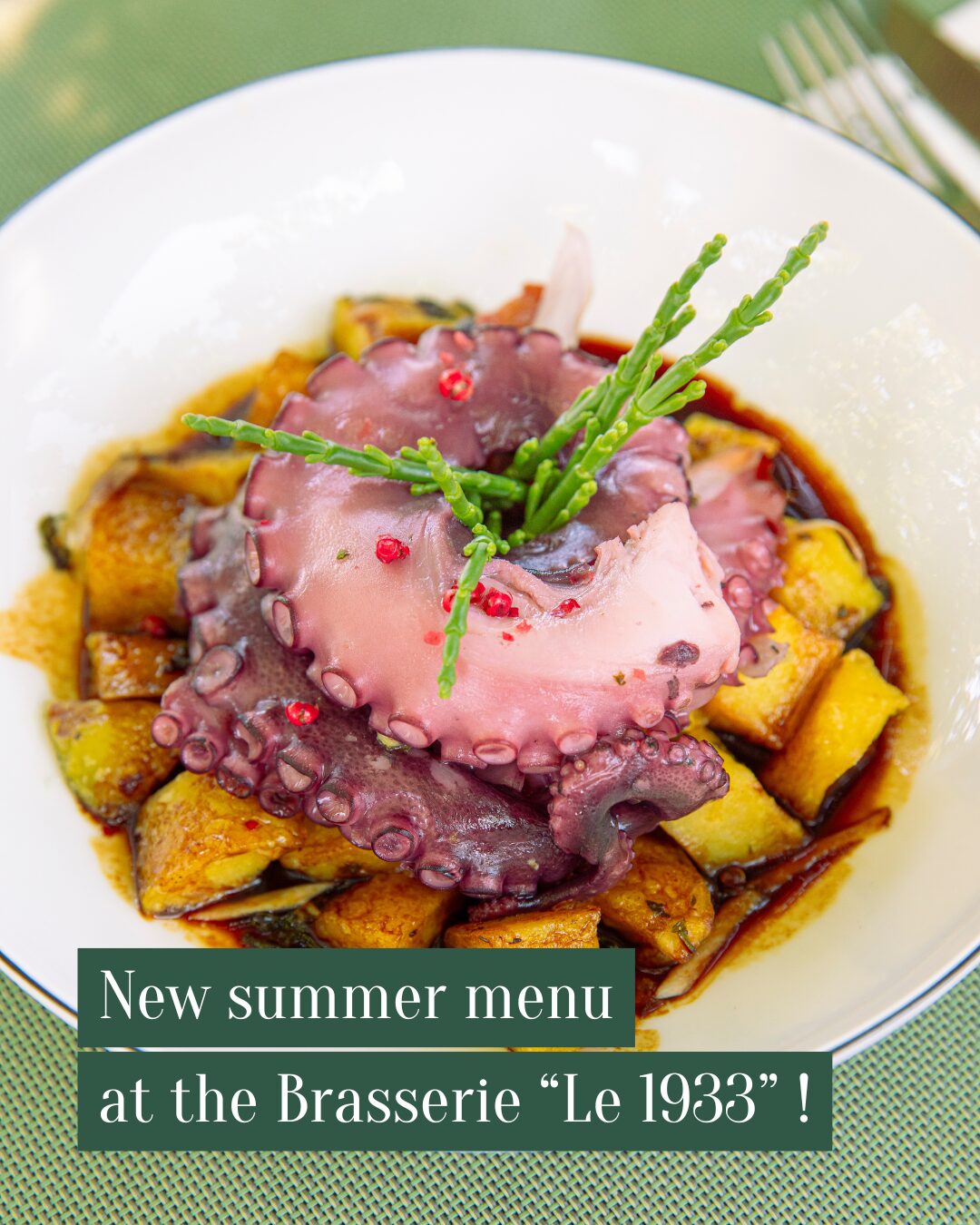 On October 14, discover the new menu of the brasserie "Le 1933" at La Charpinière